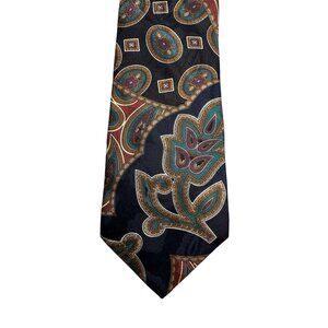 Mark Alexander Paisley Silk Tie 4" Wide Multicolor Vintage Mens Accessory